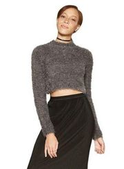 Scoop neck grey United colors of benneton cropped sweater