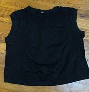 Crop Black Tank -