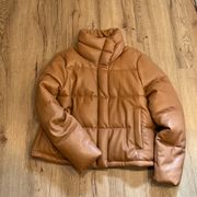 Abercrombie Vegan leather mini puffer