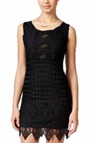 Black Crochet Mini Dress