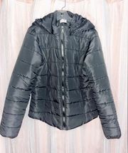 Black Hooded Puffer Jacket