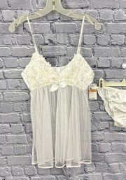 Flora by Flora Nikrooz Bellflower Babydoll Negligee Size S NWT