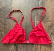 CHRISTIAN DIOR vintage red silk bra, size 34