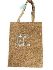 Anthropologie Cork Glitter Shopping Bag Tote Holding it All Together New