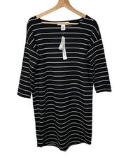 Workshop Republic New With Tags Black And White Stripe Midi Dress M