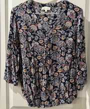 LUCY & LAUREL ANTHROPOLOGIE EUC FLORAL BLOUSE