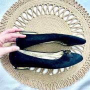 Anthropologie Loulou de la Falaise Velvet Flats Fox Rhinestone Size 7