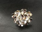 Gold interesting Pave Cluster Ring size 7