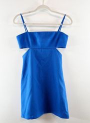 Steve Madden Cutout Tank Bodycon Fitted Mini Dress Royal Blue Small