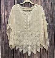 Sparrow Crochet Lace Poncho Sweater