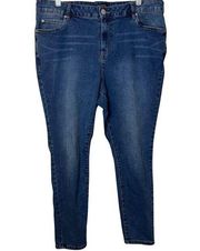 Tahari Kelly Mid Rise Skinny Ankle Jeans Sz 20W 37x26.5” 12” Rise