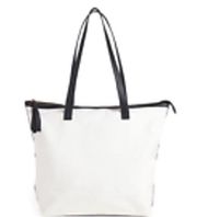 Walter Baker Carly Tote Bag Day Tripper Weekender Canvas White/Black NWT