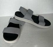 Strap Sport Sandals - Elle Backstrap gray black size 9