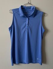 DRI-FIT SLEEVELESS GOLF POLO SHIRT Blue  Large