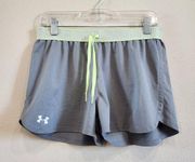 Under Armour  Gray Grey Lime Green Lightweight Athletic Shorts Size Medium