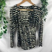 three dots wrap front animal print top S