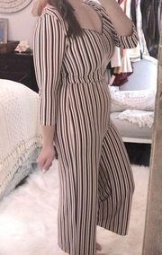 Chelsea & Violet striped pants romper size small