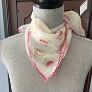 Vintage Silk Watermelon Print Square Scarf