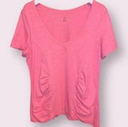 Z by Zella Ruched Short Sleeve T-shirt in Pink - size XL
