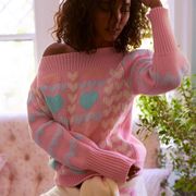 LoveShackFancy Gizela Pullover Hearts Sweater