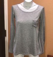 Hem & thred gray long sleeve top