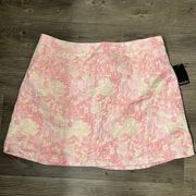 NWT Eloquii Metallic Floral Brocade Mini Skirt, Sz 16