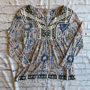 Bohemian Flowy Top Medium Blouse Artsy