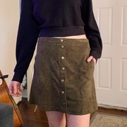 Sans Souci Button Front Academia Mini Skirt