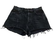 Reformation Jean Short Size 29 Black Cut Off Button Fly