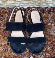 Aquatalia Black Suede Strappy Sandal. Excellent Condition! Size 8