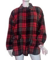 Red Plaid Flannel Jacket