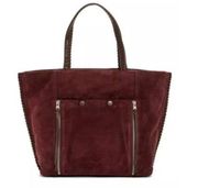 All Saints | Fleur De Lis East West Suede Tote Burgundy Handbag