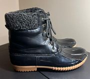 Nature Breeze Black Duck Boots Women’s Size 10 Lace Up Waterproof