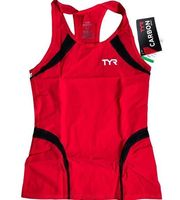 TYR Carbon Womens Tri Tank Running Top - Red Black White - Size Medium - $110