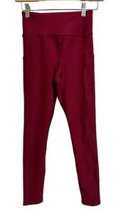 Calme johnny was endurance high waisted maroon leggings size XS NEW