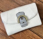 Vintage 90s coach cream leather small folded wallet