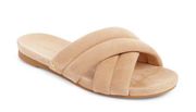 Veronica Beard Elise Suede Leather Crossover Strap Slip On Sandals Sand 10