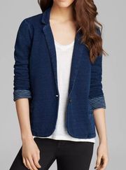 Indigo Dye French Terry Blazer Blue 100% Cotton Size L