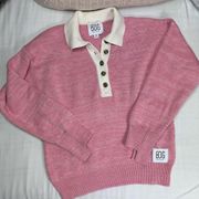 BDG for Urban Outfitters half button collar pink sweater size women’s small