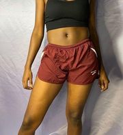 Brooks burgundy drawstring running shorts S