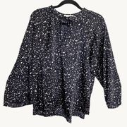 Bishop + Young Anthropologie Small Black White Neutral Blouse