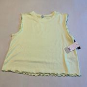 BP‎ Womens Tank Mint Green Size XS Crop Sleeveless Lettuce hem Crew Neck