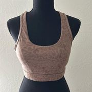 Leopard print padded cutout sports bra