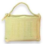 Pale Yellow Handmade Crochet/Fabric Purse. Gorgeous color!  10x5.5” Brand New!