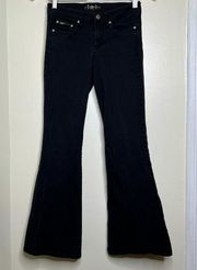Vintage Y2K era l.e.i. Black Flare Jeans Juniors Size 3 Rise 7.5 Inseam 29”
