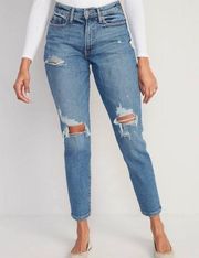 Old Navy Curvy High-Waisted O.G. Straight Ripped Jeans