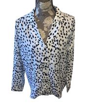 CUPSHE Black & White Spotted Blouse Size Large New with tags