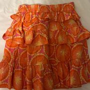 Christie Print Tiered Mini Skirt Orange