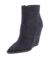 Ash | Jasmine Navy Blue Suede Bootie Wedge 37