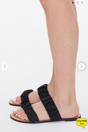 Black Satin Sandals